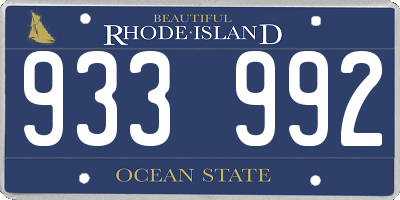 RI license plate 933992