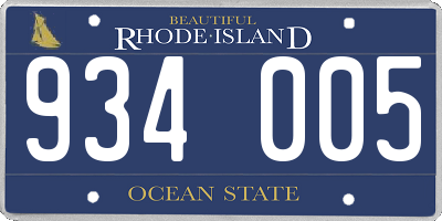 RI license plate 934005