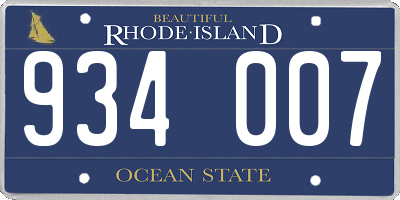 RI license plate 934007