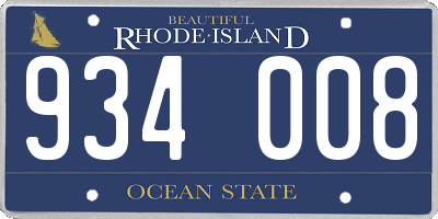 RI license plate 934008