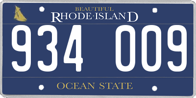RI license plate 934009