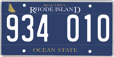 RI license plate 934010