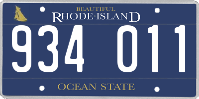 RI license plate 934011