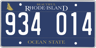 RI license plate 934014