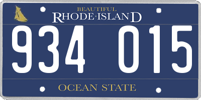 RI license plate 934015