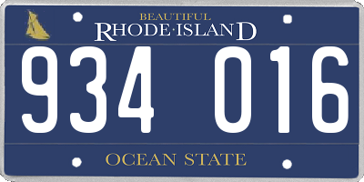 RI license plate 934016