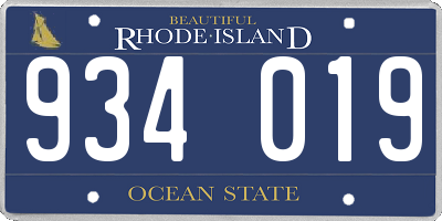 RI license plate 934019