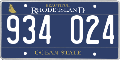 RI license plate 934024
