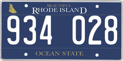 RI license plate 934028