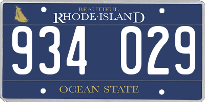 RI license plate 934029