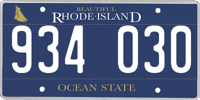 RI license plate 934030