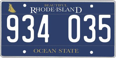 RI license plate 934035