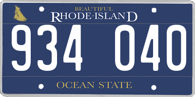 RI license plate 934040
