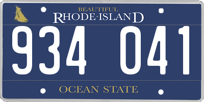 RI license plate 934041