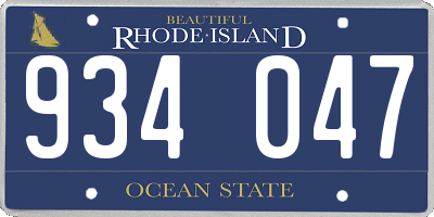 RI license plate 934047