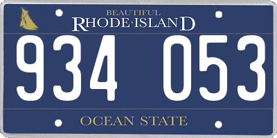 RI license plate 934053