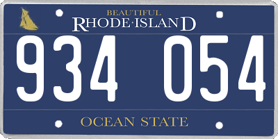 RI license plate 934054