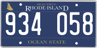 RI license plate 934058