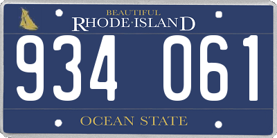 RI license plate 934061
