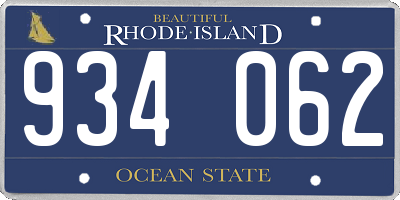 RI license plate 934062