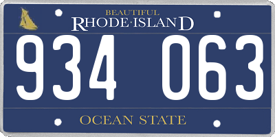 RI license plate 934063