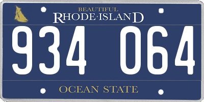 RI license plate 934064