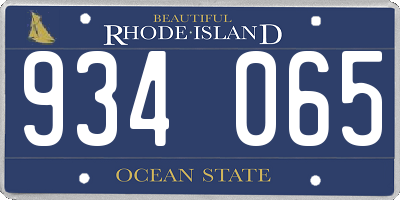 RI license plate 934065