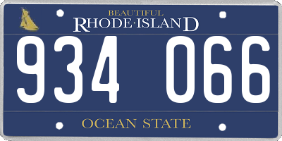 RI license plate 934066