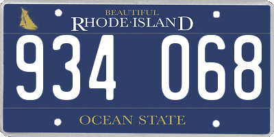 RI license plate 934068