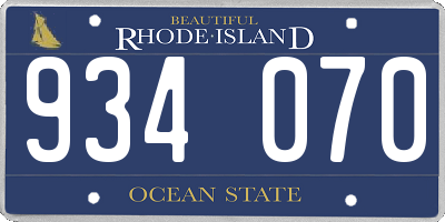 RI license plate 934070