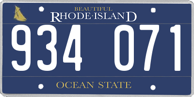 RI license plate 934071
