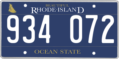 RI license plate 934072