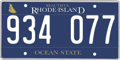 RI license plate 934077
