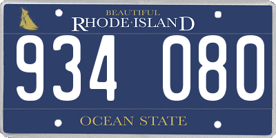 RI license plate 934080