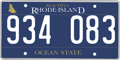 RI license plate 934083