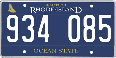 RI license plate 934085