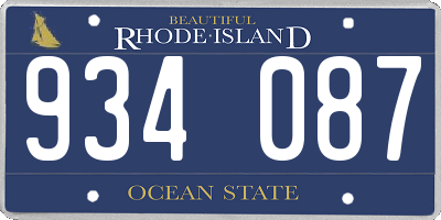 RI license plate 934087
