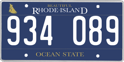 RI license plate 934089