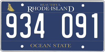 RI license plate 934091