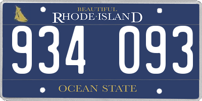 RI license plate 934093
