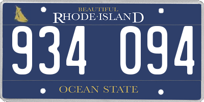 RI license plate 934094