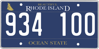 RI license plate 934100