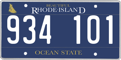 RI license plate 934101
