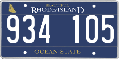 RI license plate 934105