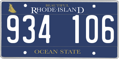 RI license plate 934106