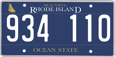 RI license plate 934110