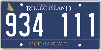 RI license plate 934111