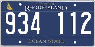 RI license plate 934112