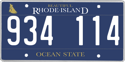 RI license plate 934114