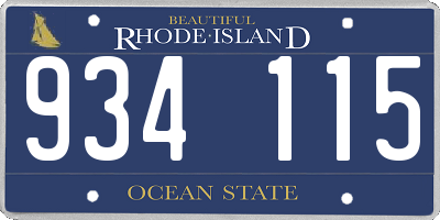 RI license plate 934115